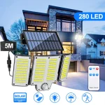 LED Solar Security Lights Motion Sensor Outdoor 234/280/226LED Flood Light IP65 Waterproof Split Wall Lamp Solar Powered 3 Mode 6