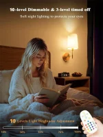 Wiring-Free Rechargeable Battery Powered Wall Tape 4000 Mah Dimmable Detachable Bulb and Remote Control, 15 Colors Wireless Wall Lamp for Bedroom and Living Room Corridor Decoration 3