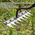 5/6/7/8 Teeth 1PCS Carbon Steel Garden Hand Rake for Farm Garden Weeding Tools Scarifier Agricultural Nail Harrow Metal Harrow 3