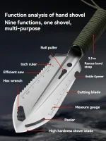 Portable Camping Hiking Traveling Pinic Shovel Multifunctional Ordnance Shovel Survival Outdoor Equipment Garden Tool Shovel 3