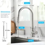 Brushed Nickel Kitchen Faucet Single Hole LED Style Pull Out Spout Kitchen Sink Stream Sprayer Head Black Mixer Tap LED 866006 6