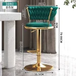 Black And Golds Bar Stool Beige High Kitchen Home Light Luxury Backrest Chair Iron Island Tabourets De Bar Dining Chairs Hocker 6