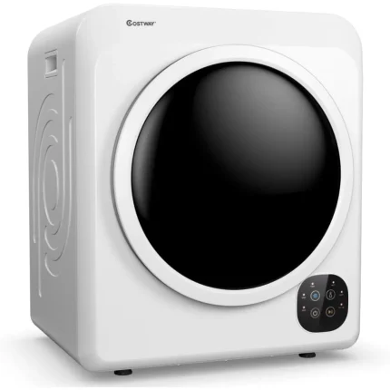 COSTWAY 1700W Electric Portable Clothes Dryer, 13.2 lbs Capacity Front Load Compact Tumble Laundry Dryer with Stainless Steel Tu