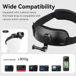 CM027 Camera Head with Mount Supports Vertical Shooting, Suitable for GoPro Max, DJI Osmo Action, Insta360, Sports Cameras 2