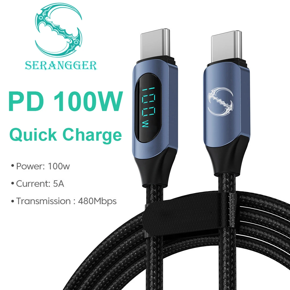 100W 1m/2m Real-time Digital Dispaly Type C to Type C Cable PD Fast Charger USB C to USB C Cable For iphone 15 16 Data Cord Wire 100W 1m/2m Real-time Digital Dispaly Type C to Type C Cable PD Fast Charger USB C to USB C Cable For iphone 15 16 Data Cord Wire