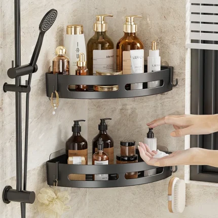 3/2/1 PCS Strong Adhesive No Drill Shower Shelf Storage Upgraded Waterproof Bathroom Organizer Shampoo & Towel Holder Wall Mount