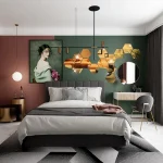 6/12pcs 3D Hexagon Mirror Wall Sticker Rose Gold DIY TV Background Living Room Stickers Wall Decor Bedroom Bathroom Home Decor 4