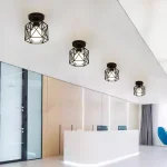 Modern LED Pendant Light Iron Gold Black Minimalist Metal Cage Pendant Lamp Living Room Restaurant Shop Bar Fixture Decoration 6