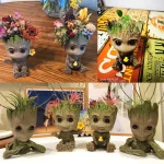 Baby Groot Flower Pot Home Decoration Planters For Indoor Plants Anime Heroism Figure Office Desktop Display Ornament Pen Holder 6