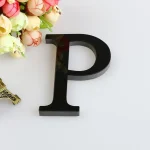 26 Letters DIY 3D Mirror Acrylic Wall Sticker Ornaments Black English Alphabet Decals Home Decor Wall Art Mural Party Decoration 3