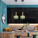 Simple Retro Single Head Ceiling Chandelier Creative Green Glass Hanging Pendant Light for Restaurant Shop Living Room Medium 5