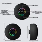 Mini Portable Bluetooth Audio IPX4 Waterproof Led Lights Bathroom Outdoor Large Suction Cup Can Be Adsorbed Wall Speaker 6