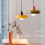 Nordic Retro Glass Chandelier Medieval pendant light  simple modern creative glass bedside lamp retro green pendant light 5