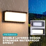 LED Wall Light With Motion Sensor AC85-265V Exterior Anthracite Porch Balcony Garden Courtyard Lamp Retro For Porche Stair 2