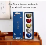 Gift Box & Five Elements Gift Box Kiln Change China Ceramic Tea Cup Porcelain Kung Fu Cups Set Pottery Coffee Mug Tableware Cup 6