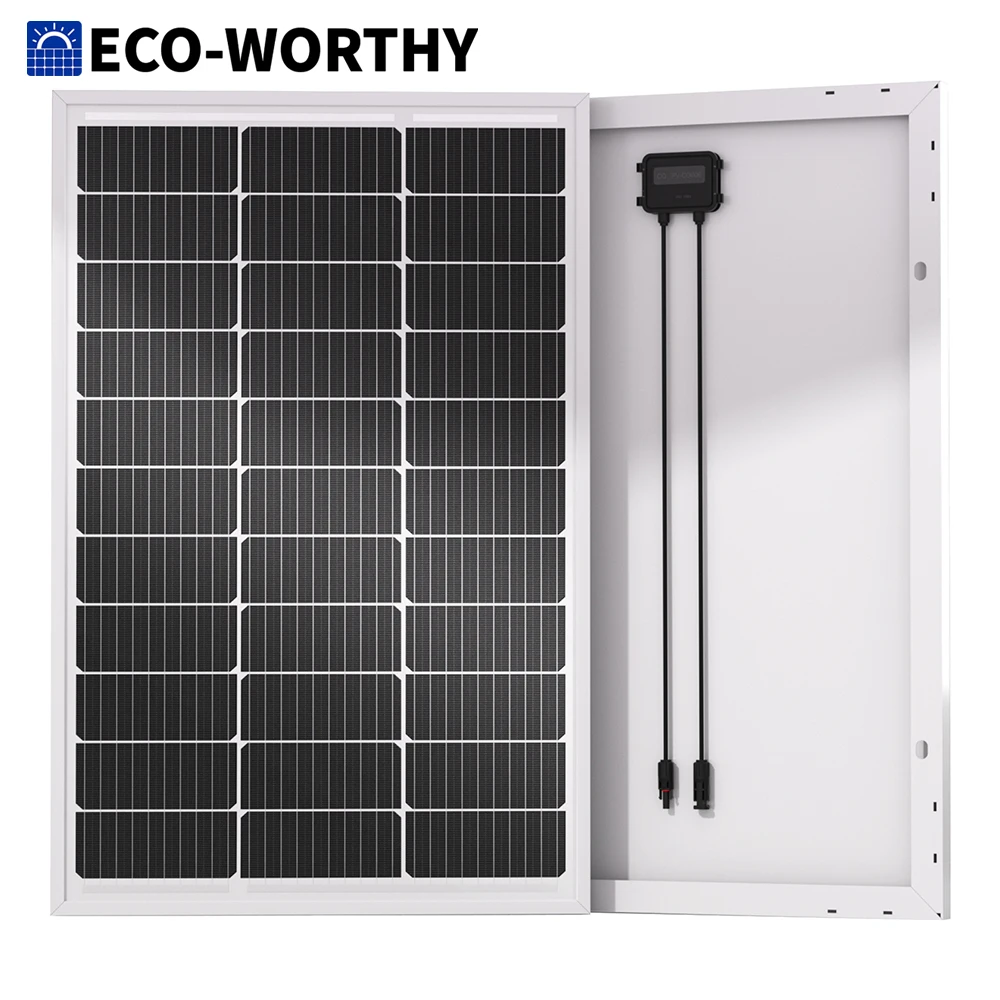 ECO-WORTHY 100 Watt Solar Panel 18 Volt Monocrystalline Solar Panel High Efficiency Module RV Marine Boat Caravan Off Grid ECO-WORTHY 100 Watt Solar Panel 18 Volt Monocrystalline Solar Panel High Efficiency Module RV Marine Boat Caravan Off Grid