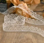1 Meters/1.5 Meter Ivory Lace Trim Polyester Embroidered Lace Fabric Sewing Lace Ribbon Apparel Accessories Trims 2cm Width