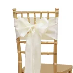 17x275cm Big Bow Chair Cover Silk Satin Chair Sashes Ribbon Bowknot Chair Decoration For Wedding Party Baby Shower Event Decor 5