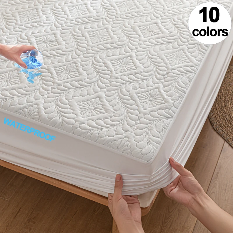 Waterproof Quilted Mattress Cover - Cotton Top, Antibacterial Fiber Fill, TPU Waterproof Layer - A-Class Health Standard Waterproof Quilted Mattress Cover - Cotton Top, Antibacterial Fiber Fill, TPU Waterproof Layer - A-Class Health Standard