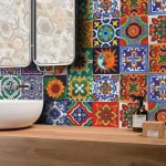 24Pcs Wall Sticker Vintage Self Adhesive Wall Sticker Bathroom Kitchen TV Background Waterproof Tile Decal Home Decoration 6