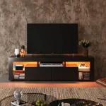 GALAXHERO TV Stand for 60 to 70 Inch TV Entertainment Center with LED Lights 2 Drawers Modern TV Console Large Media Cabinet