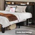 ANCTOR Twin/TwinXL/Full/Queen/King/CaliforniaKing Bed Frames, Storage Headboard with Outlets, No Noise, No Box Springs Needed 5