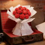 Artificial Flower Handmade crochet yarn Rose Outdoor Garden Valentine's Wedding Bridal Bouquet Home Room Diy Gift box Accessorie 4
