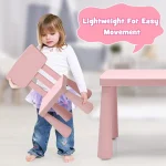 Kids Table and Chair Set, Plastic Children Activity Table and 2 Chairs for Art Craft, Easy-Clean Tabletop, 3-Piece Toddler Furni 5
