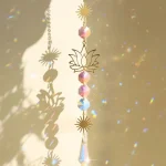 sun catcher crystal lotus hanging crystal colored glass sun catcher outdoor decoration rainbow maker prism chakra garden decorat 3