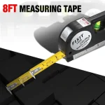 Laser Level Line Tool Multipurpose Laser Level Kit Standard Cross Line Lase 8 Feet Measure Tape Ruler With Metal Tripod Stand 2
