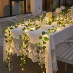 Flower Green Leaf String Lights Artificial Vine Fairy Lights Battery Powered Christmas Tree Garland Light for Weeding Home Decor 5