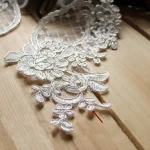 2 Pieces White Red Blue Lace Applique Flower Sequin Lace Fabric Decoration For Garment Accessories Sew On Cloth Costume Craft 4