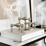 Luxury Candlestick Holders 10cm Small Stand Nordic Stainess steel Candlestick for Stick Skinny Candelabra Set Living Room Decor