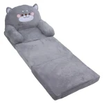 Couch Kids Sofa Cartoon Gray Dog  Foldable Wide Handle Soft Breathable Toddler Chair for Reading Relaxing Sleeping 2