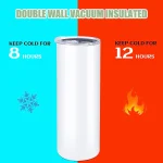 HTVRONT 8 Pack 20 OZ Sublimation Tumbler Blanks Skinny Straight in Bulk, Stainless Steel Insulated Sublimation Tumbler 3