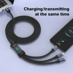 Byscoon 3 in 1 USB Cable Micro USB Type C Cable 120W Fast Charging Digital Display Cord For iPhone 15 14 Samsung S23 Xiaomi OPPO 4