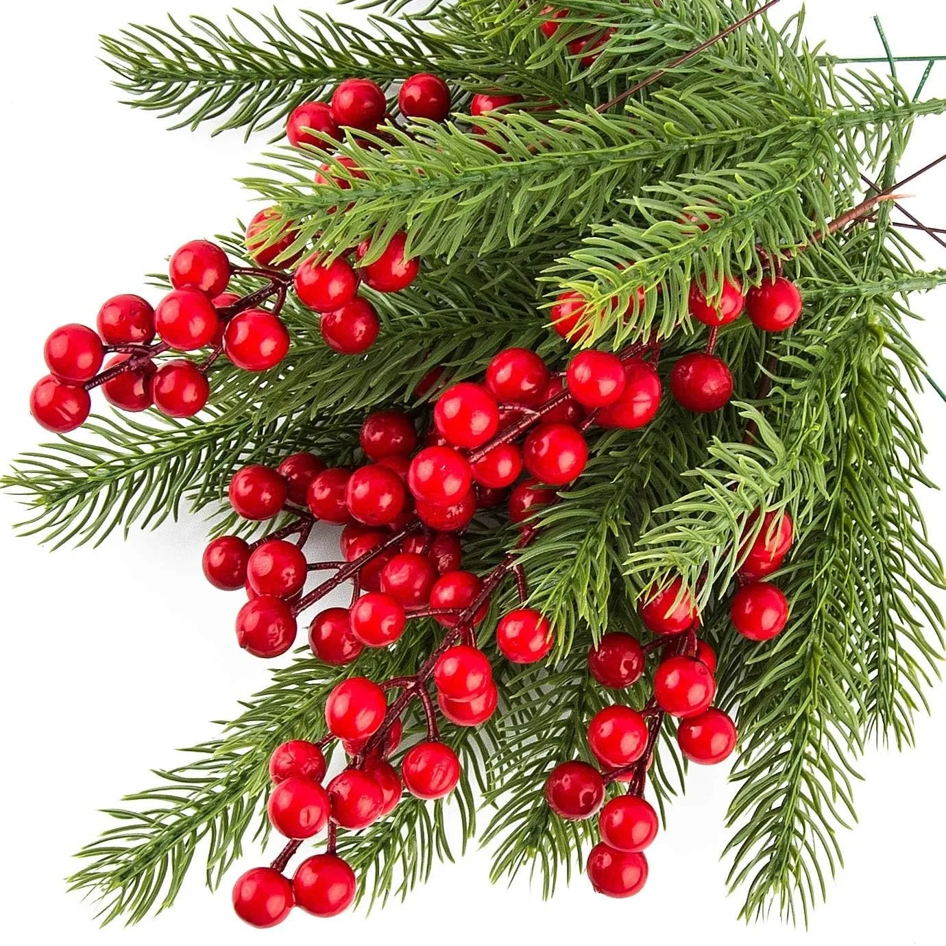 10Pcs Christmas Decoration Artificial Pine Branches Holly Berries Red Berry Branches for Christmas Tree Wreath Gifts Decoration 10Pcs Christmas Decoration Artificial Pine Branches Holly Berries Red Berry Branches for Christmas Tree Wreath Gifts Decoration