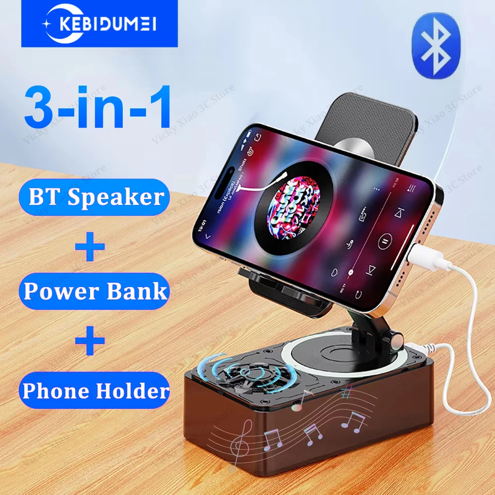 3-in-1 Bluetooth Speaker Phone Power Bank Foldable Wireless Speaker Phone Stand with Anti-Slip Pads For Video Meeting Live 3-in-1 Bluetooth Speaker Phone Power Bank Foldable Wireless Speaker Phone Stand with Anti-Slip Pads For Video Meeting Live