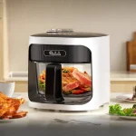 Household steam air fryer 6L large-capacity glass visual liner multi-functional light wave furnace without turning over 2