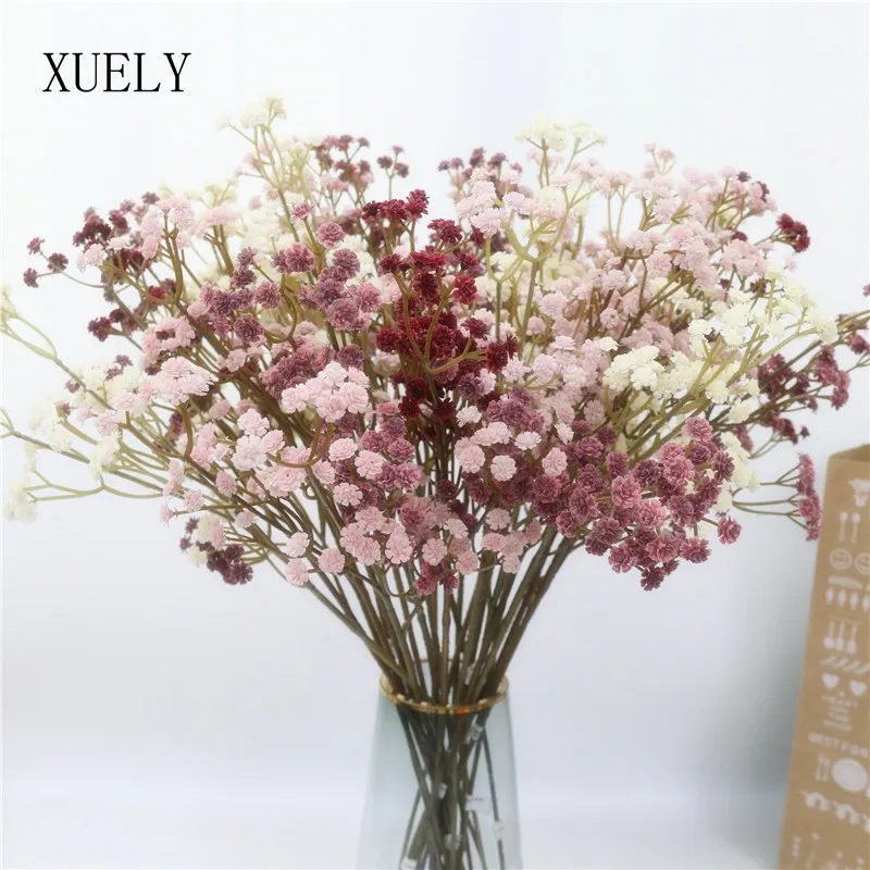 62CM/pc 81 High Quality Small Flowers Autumn Color Feel Soft Rubber Gypsophila Dry Flower 6 Color PVC Bouquet Home Garden Decor 62CM/pc 81 High Quality Small Flowers Autumn Color Feel Soft Rubber Gypsophila Dry Flower 6 Color PVC Bouquet Home Garden Decor