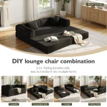 Convertible Floor Sofa Bed with Fixed-Shape Frame,  5-in-1 DIY Combination Modular Sofa,  for Living Room Bedroom Playroom 4