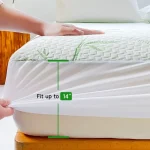 1pc Waterproof Bamboo Mattress Cover (Without Pillowcase), Cooling & Breathable Fitted Bed Sheet With 6-14inches Deep Pocket 5