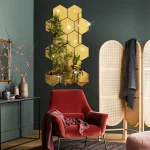 6/12pcs 3D Hexagon Mirror Wall Sticker Rose Gold DIY TV Background Living Room Stickers Wall Decor Bedroom Bathroom Home Decor 2
