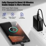 For Samsung 45W Super Fast Charger For Samsung Galaxy S24 S20 S21 S22 S23 Ultra Plus A54 5G USB Type C Charger Fast Charge Cable 4