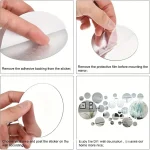26PC 3D Acrylic Mirror Wall Stickers Set round Adhesive Reflective Decorative Panels for Living Room Bedroom TV Background Decor 6
