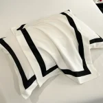 2025 Luxury Hotel Bedding Sets Thick Brushed Bed Sheets White Duvet Cover Set Pillowcase Four Piece Fully Enclosed for Home Gift 4