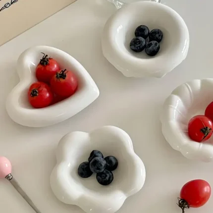 【Nice】Ketchup Ceramic Sauce Bowl, White Seasoning Dish, Mini Honey Vinegar Dish, Gravy Dipping Bowl, Jewelry Display