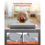 2in1 Kids Sofa, Foldable Toddler Couch with Armrests, Made of 28D Sponge amp Short Pile, Convertible Toddler Chair to Lounger, 5