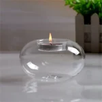 Crystal Glass Candles Hanging Tea Holders Candlestick Wedding Party Dining Home Decor Transparent Candle Stick Romantic Ornament 5