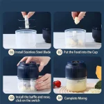 250ml Mini Wireless USB Rechargeable Electric Vegetable Chopper Garlic Crusher Food Chopper for Kitchen Gadgets for Garlic 5